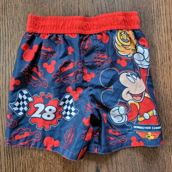 Disney Junior Mickey Mouse Racing Swimming Trunks Swimming Shorts Size 24 Months - Picture 1 of 4
